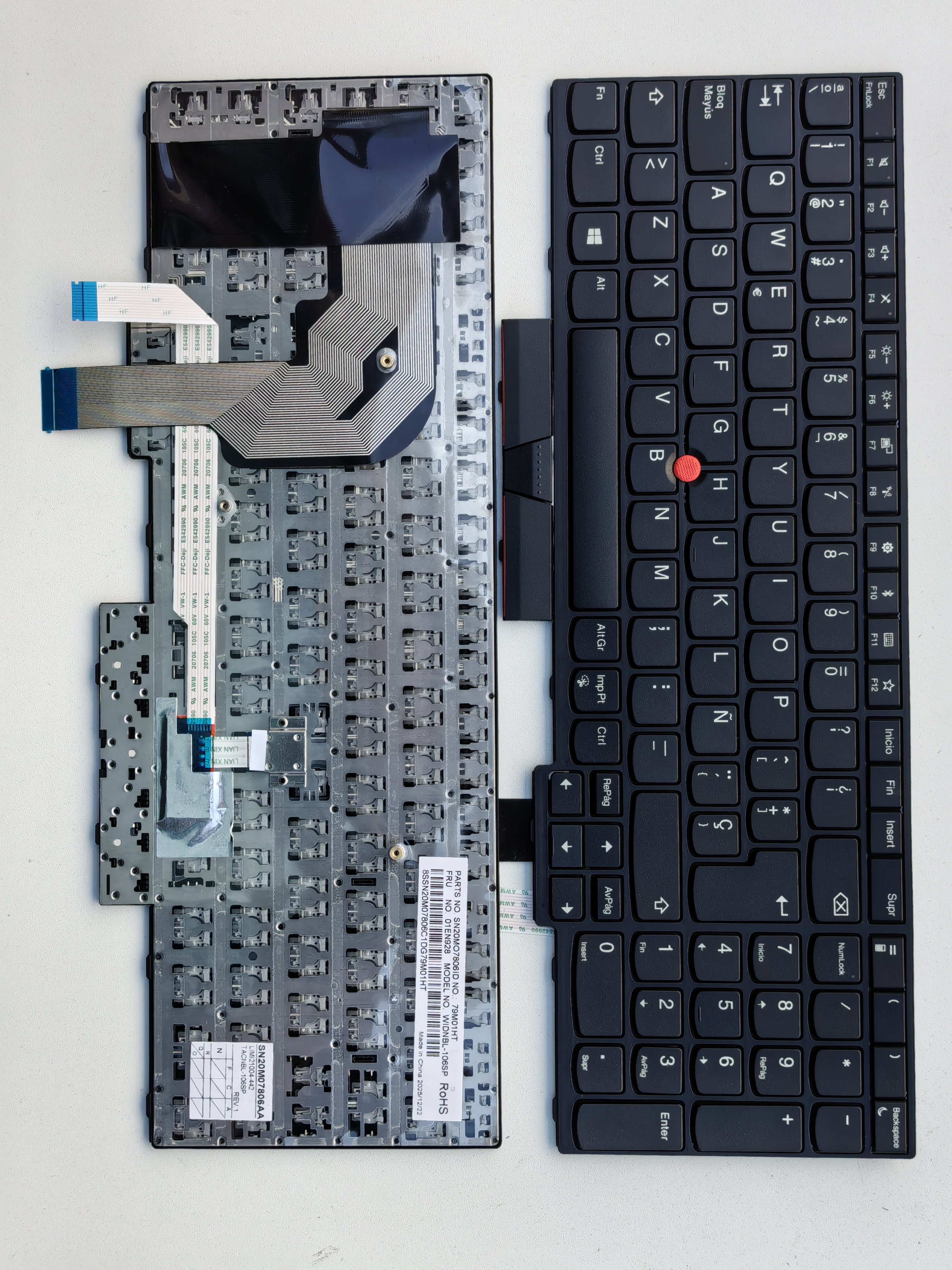 Picture of New Replacement Laptop Keyboard For IBM T570/T580/P52S/P51S BLACK FRAME BLACK (OEM) SP Layout